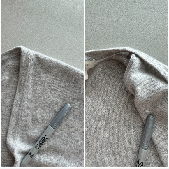 Garnet Hill 100% Cashmere Sweater Cardigan Medium Gray - Picture 11 of 15